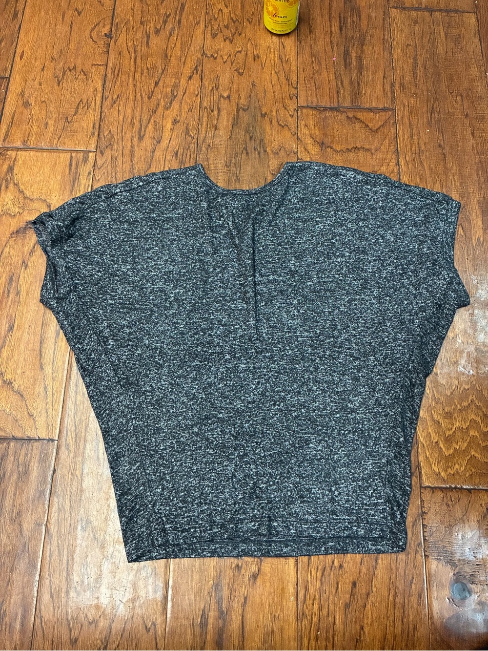 Quince Charcoal Heather brushed short sleeve lounge Tee boxy dolman batwing